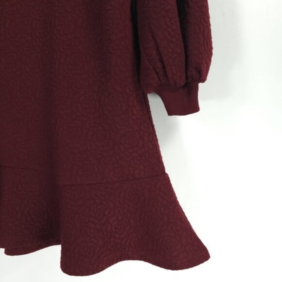 ANTHROPOLOGIE Mare Mare Odila Rose Quilted Mini Dress Burgundy Size XS - Picture 15 of 16